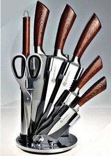 Набор кухонных ножей на подставке 9 предметов Edenberg EB-913 Brown EB-913 Brown фото