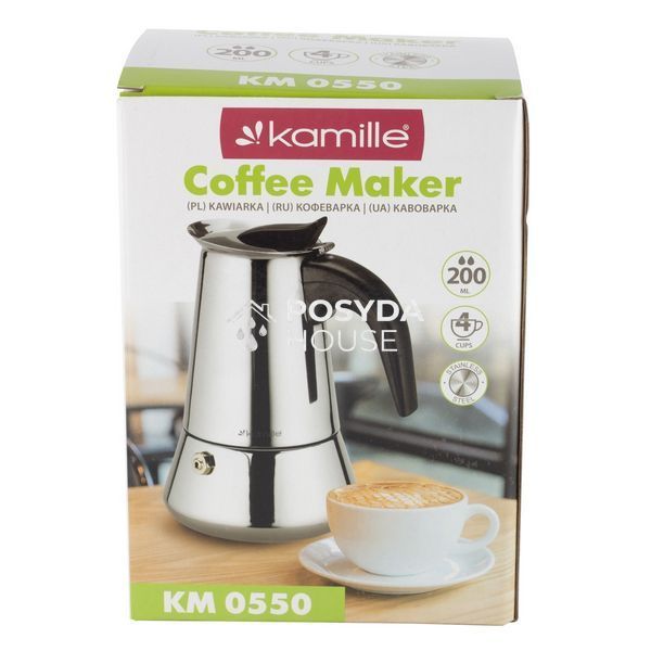 Кофеварка гейзерная 200 мл Kamille KM-0550 KM-0550 фото