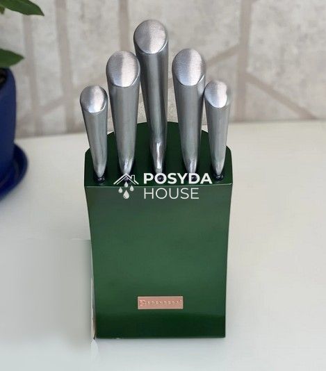 Набор кухонных ножей с подставкой 6 предметов Edenberg EB-11008 GR EB-11008 GR фото