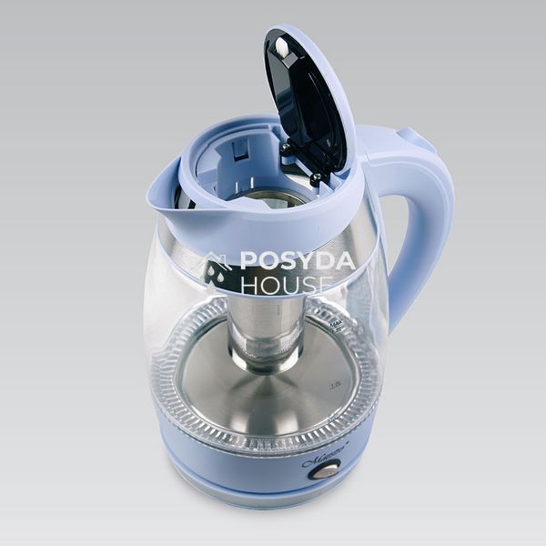 Електричний чайник 1,8 л із термостійкого скла Maestro MR-065-BLUE MR-065-BLUE фото