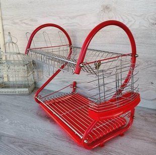 Сушка для посуды из нержавеющей стали 2 яруса Edenberg EB-2110 Red EB-2110 Red фото
