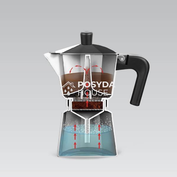 Кофеварка гейзерная 9 чашек 450 мл Maestro MR-1666-9-BROWN MR-1666-9-BROWN фото