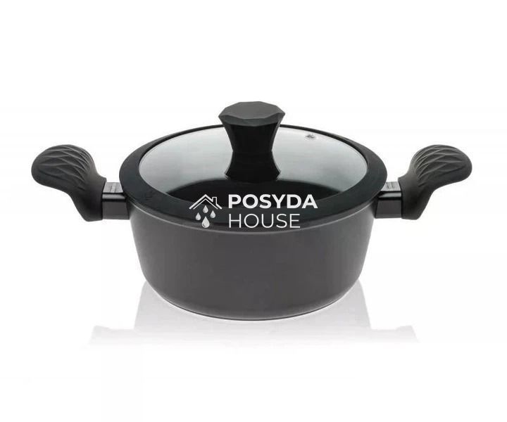 Каструля з алмазним покриттям та скляною кришкою 2,3 л 20x9 см Edenberg EB-3484 EB-3484 фото
